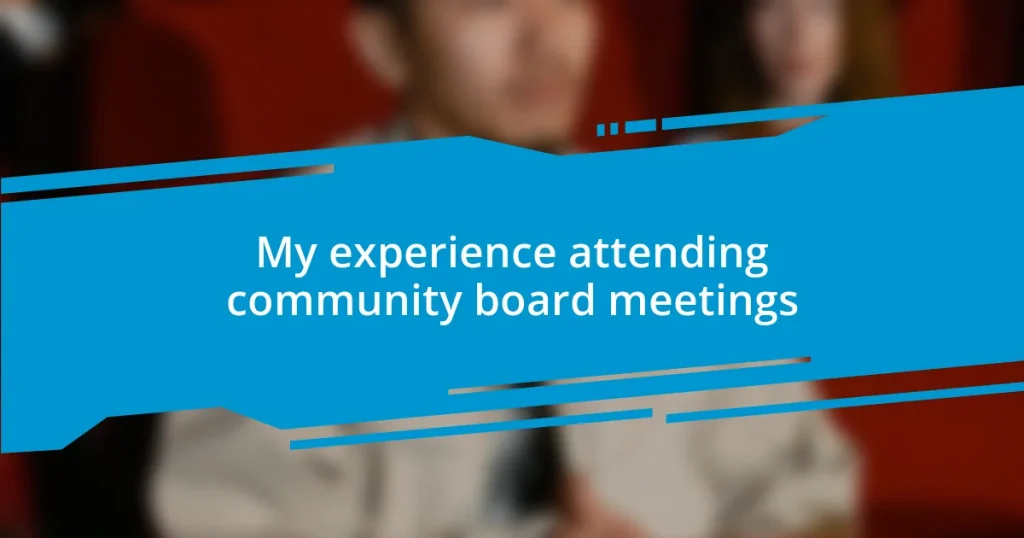 My experience attending community board meetings